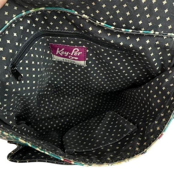 Fossil Keyper Leather Coated Crossbody Bag Floral Key-Per - Picture 5 of 8